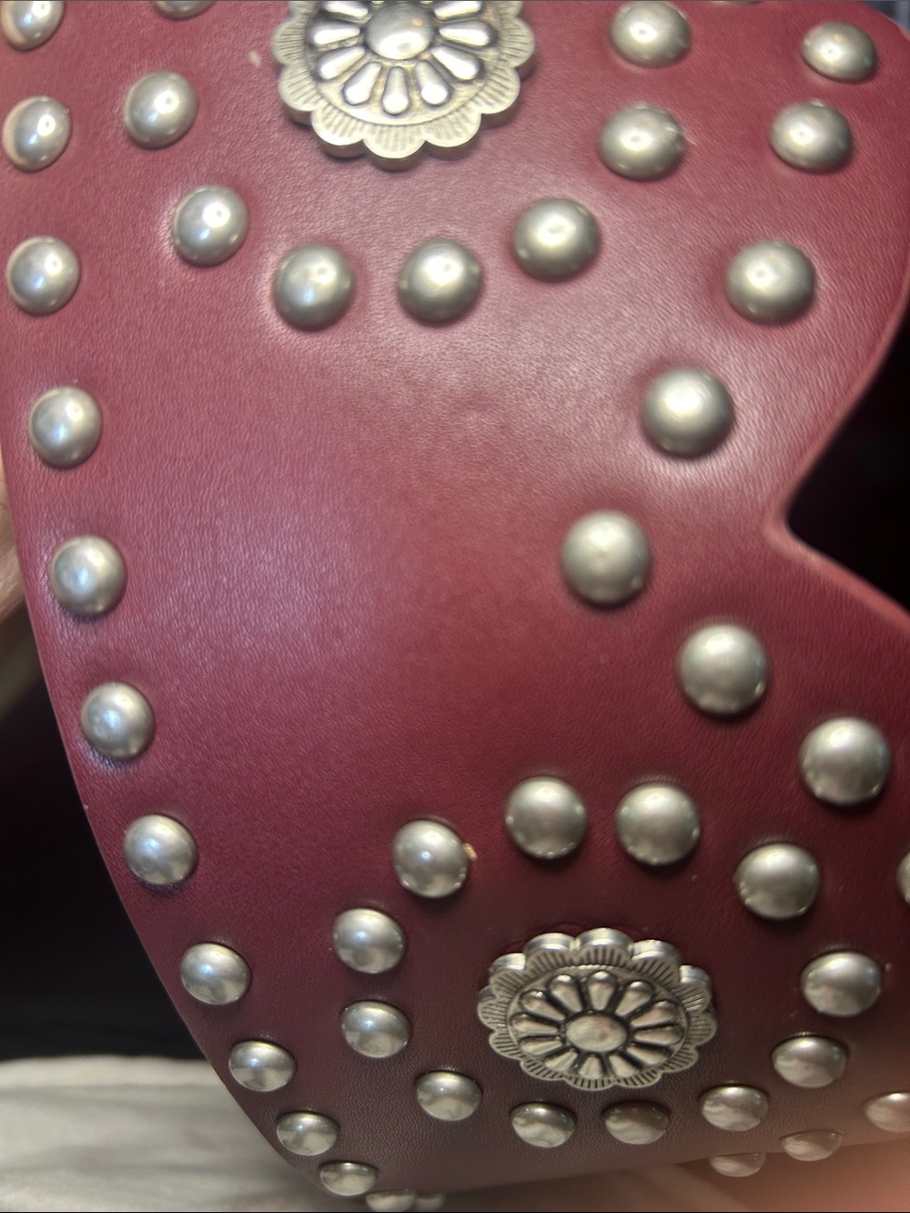 Studded Dark Brown Star Buckle Belt L/XL - Picture 6 of 10